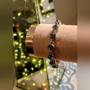 Beautiful purple stoned link bracelet